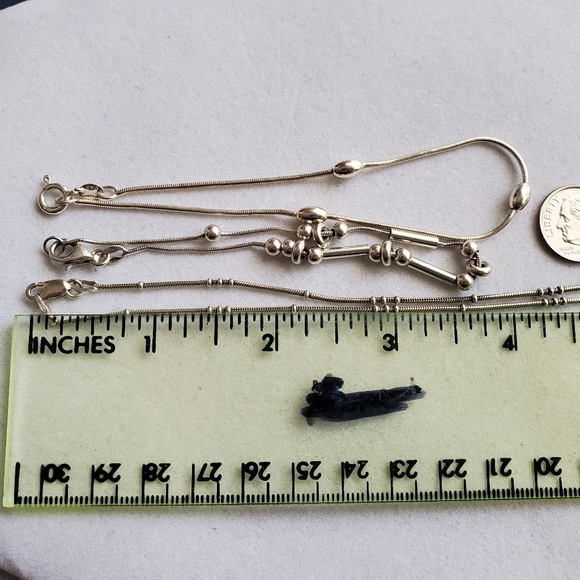 SET! Sterling Silver Set with Beaded Necklace and 2 Beaded Bracelets Vintage - Picture 8 of 16